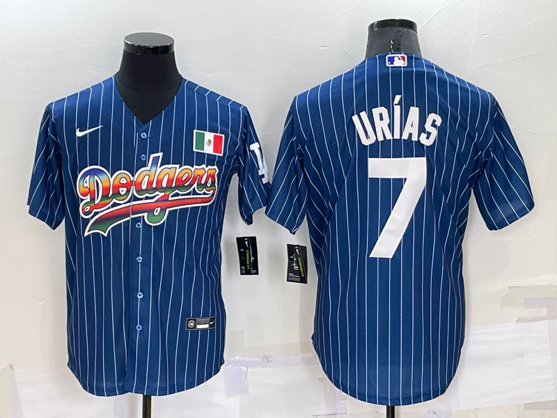 Men's Los Angeles Dodgers Julio Urias #7 Blue Stitched Jersey